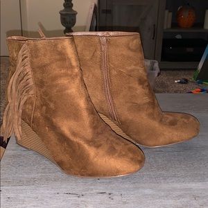 Torrid Boho Wedge booties with Fringe 12W